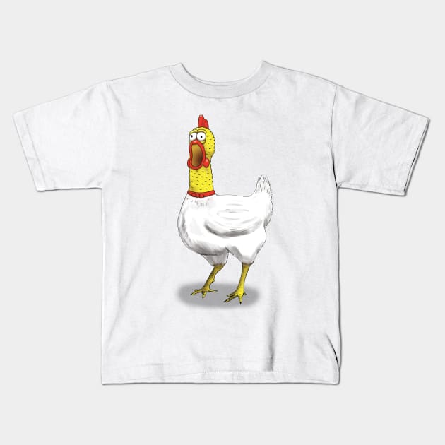 Rubber Headed Chicken Kids T-Shirt by ThompsonTom Tees